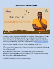 Hair Care In Summer Season