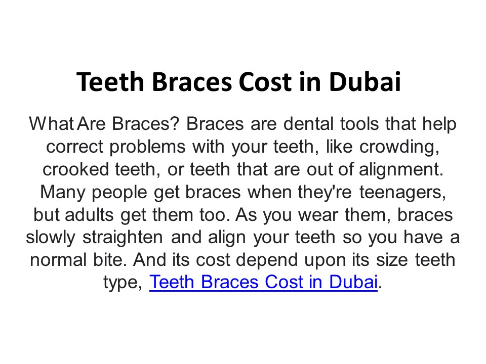 Teeth Braces Cost in Dubai
