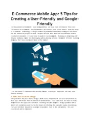 Ecommerce mobile Apps - Tips for developing best app