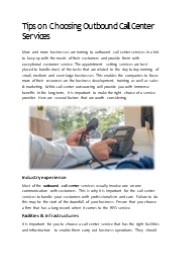 Tips on Choosing Outbound Call Center Services