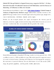 OTC Drugs Market Scope, Report & Analysis