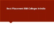 Best Placement BBA Colleges In India