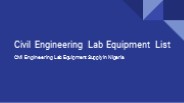 Civil Engineering Lab Equipment List