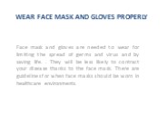 WEAR FACE MASK AND GLOVES PROPERLY