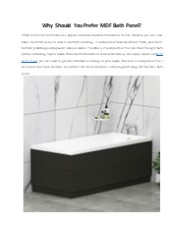 Why Should You Prefer MDF Bath Panel?
