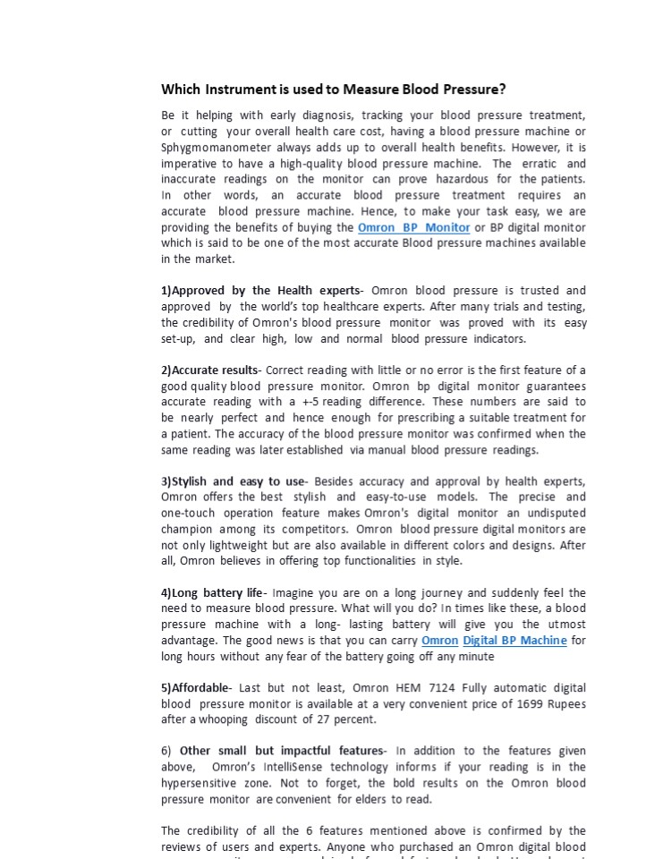 Which Instrument is used to Measure Blood Pressure?