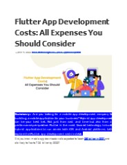 Flutter App Development Costs: All Expenses You Should Consider