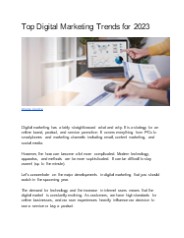 Top Digital Marketing Trends for 2023