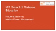 PGDM (Executive) Modern Project Management