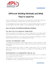 Different Welding Methods and What They're Used For