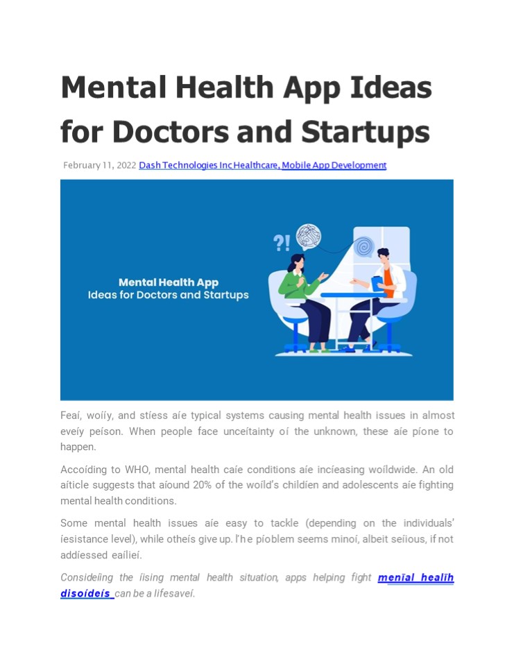 Mental Health App Ideas for Doctors and Startups