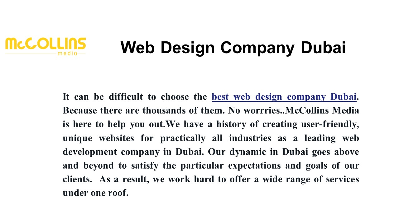 Web Design Company Dubai - McCollins Media