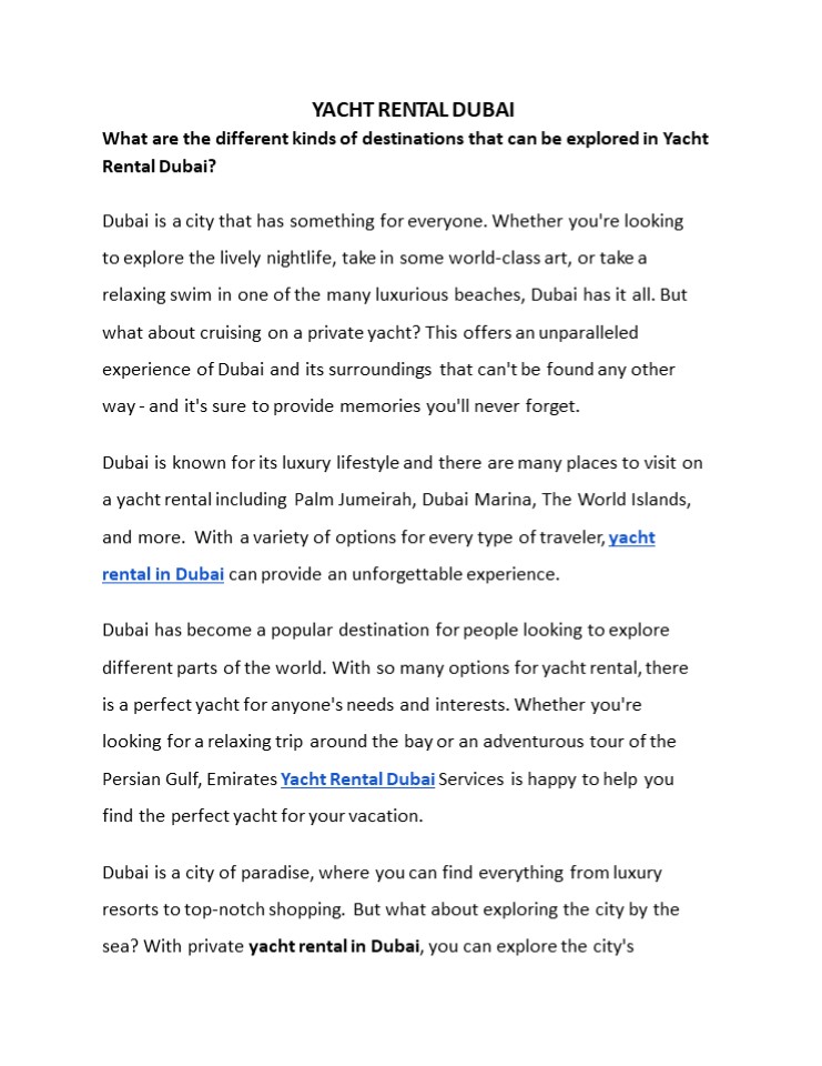 Best Yacht Rental Dubai | Yacht Rental Dubai