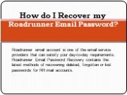 How do I Recover my Roadrunner Email Password?