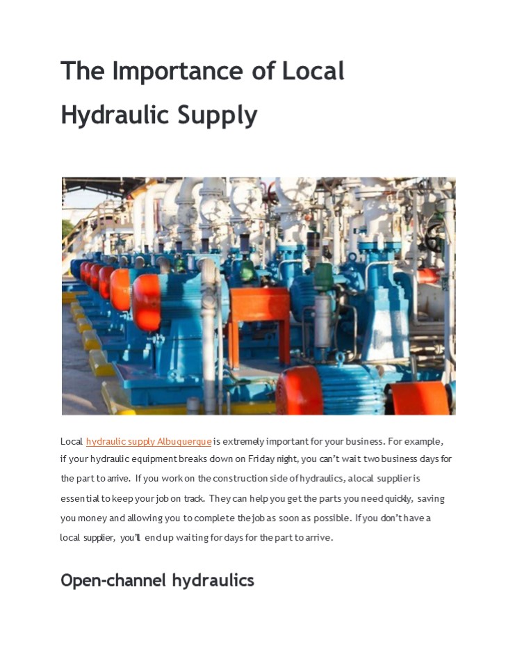 PPT The Importance of Local Hydraulic Supply (1) PowerPoint