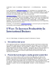 International Business 2022: How To Increase Productivity