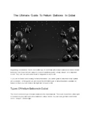 The Ultimate Guide To Helium Balloons In Dubai