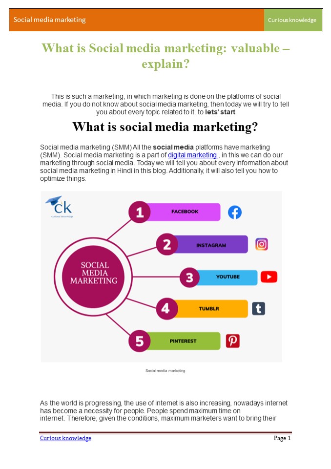 what is social media marketing: valuable explain