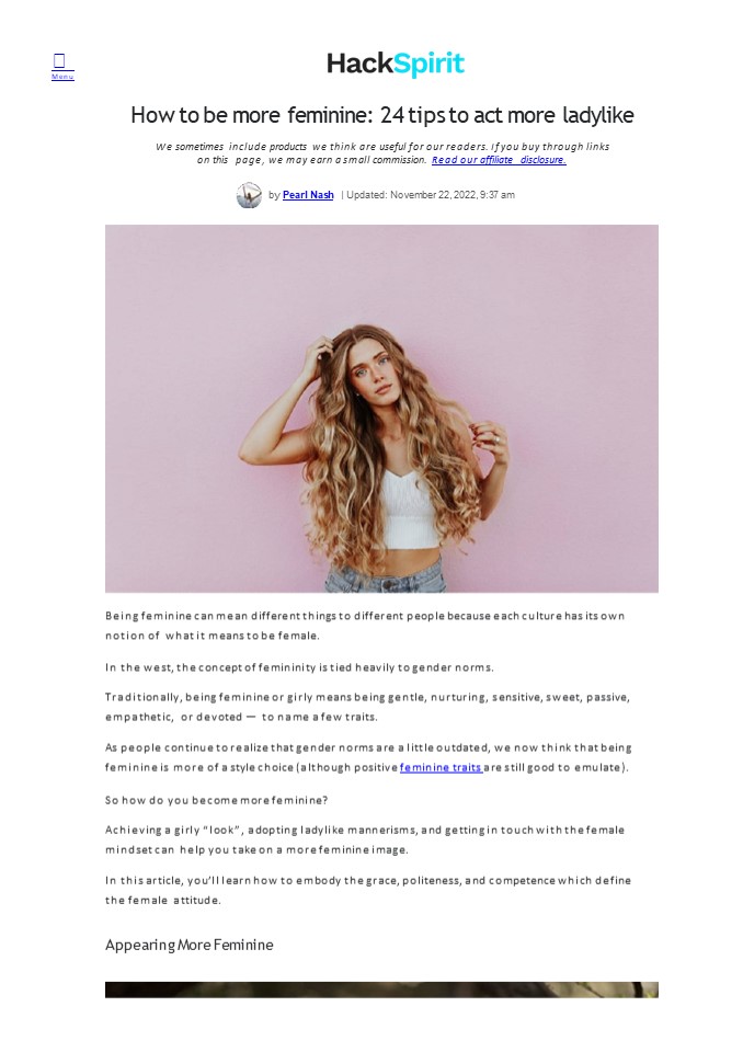 How to be more Femoinin.