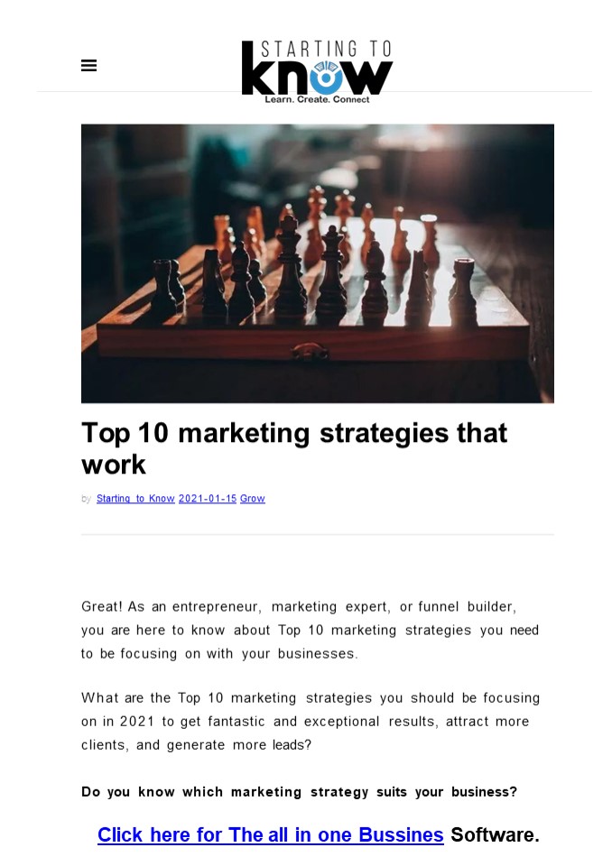 Top 10 marketing strategies that work
