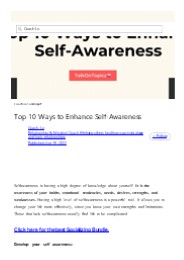 Top 10 Ways to Enhance Self‐Awareness
