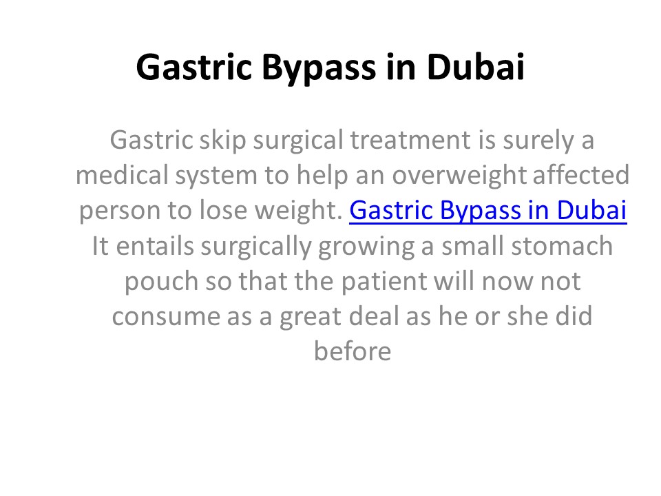 Gastric Bypass in Dubai