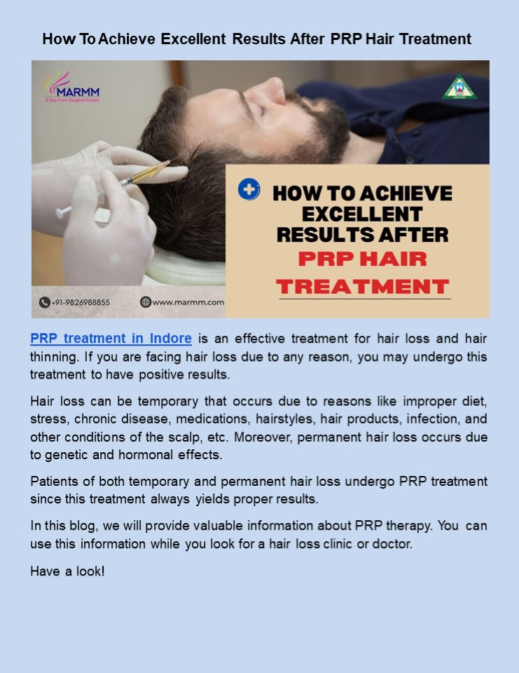 How To Achieve Excellent Results After PRP Hair Treatment
