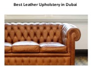 Best Leather Upholstery in Dubai