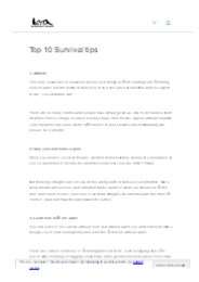Top 10 Survival tips