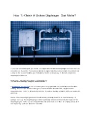 How To Check A Broken Diaphragm Gas Meter?