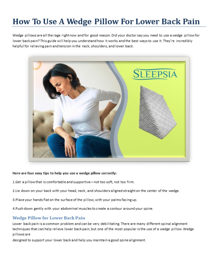How To Use A Wedge Pillow For Lower Back Pain presentation | free to ...
