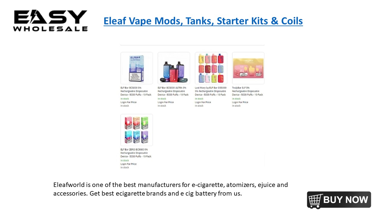 Eleaf Vape Mods, Tanks, Starter Kits & Coils | EasyWholesale