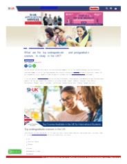 Top courses for international students in UK