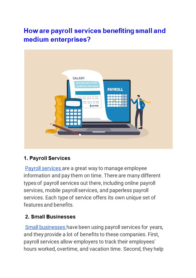 How are payroll services benefiting small and medium enterprises?