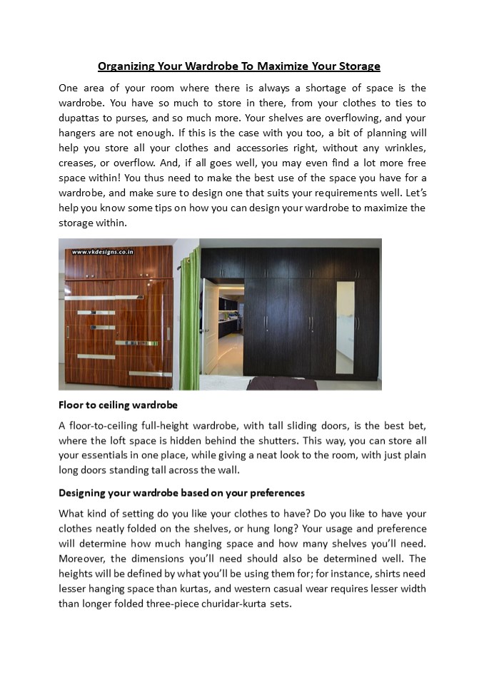 Organizing Your Wardrobe To Maximize Your Storage