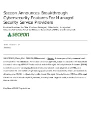 Seceon Announces Breakthrough Cybersecurity Features For Managed Security Service Providers