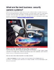 Business Security Camera Systems
