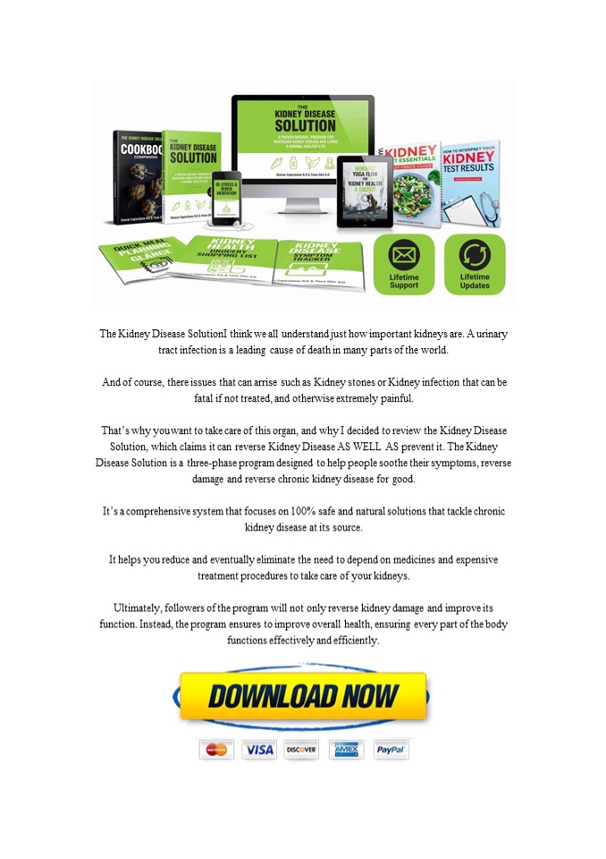 The Kidney Disease Solution Review ( Scam? )