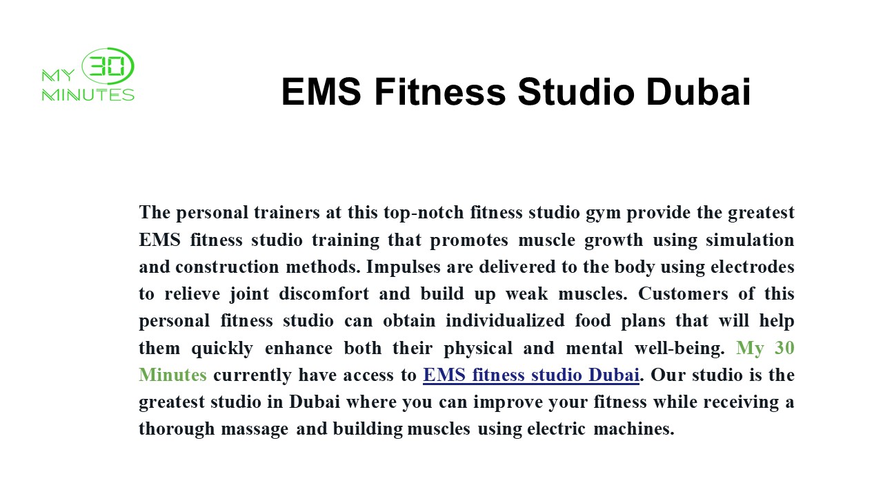 EMS Fitness Studio Dubai