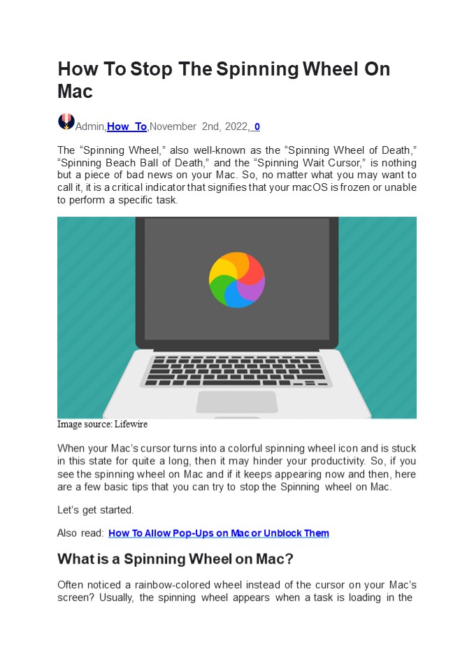 How To Stop The Spinning Wheel On Mac