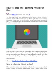 How To Stop The Spinning Wheel On Mac