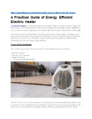 A Practical Guide of Energy Efficient Electric Heater