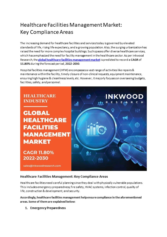 Healthcare Facilities Management Market: Key Compliance Areas