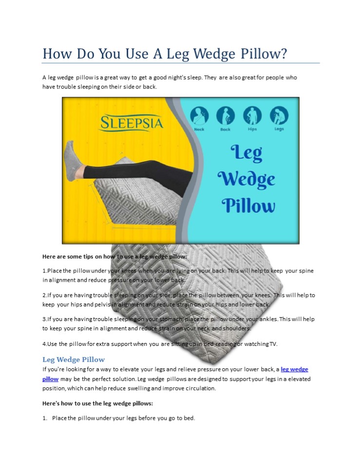 PPT How Do You Use A Leg Wedge Pillow? PowerPoint presentation free