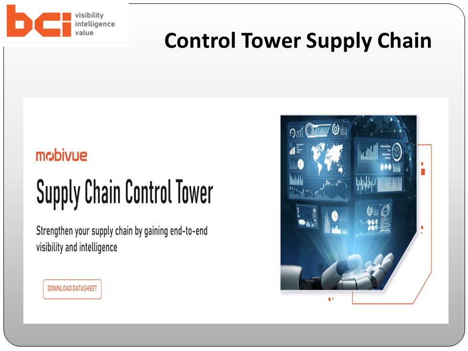 PPT Control Tower Supply Chain Bar Code India PowerPoint
