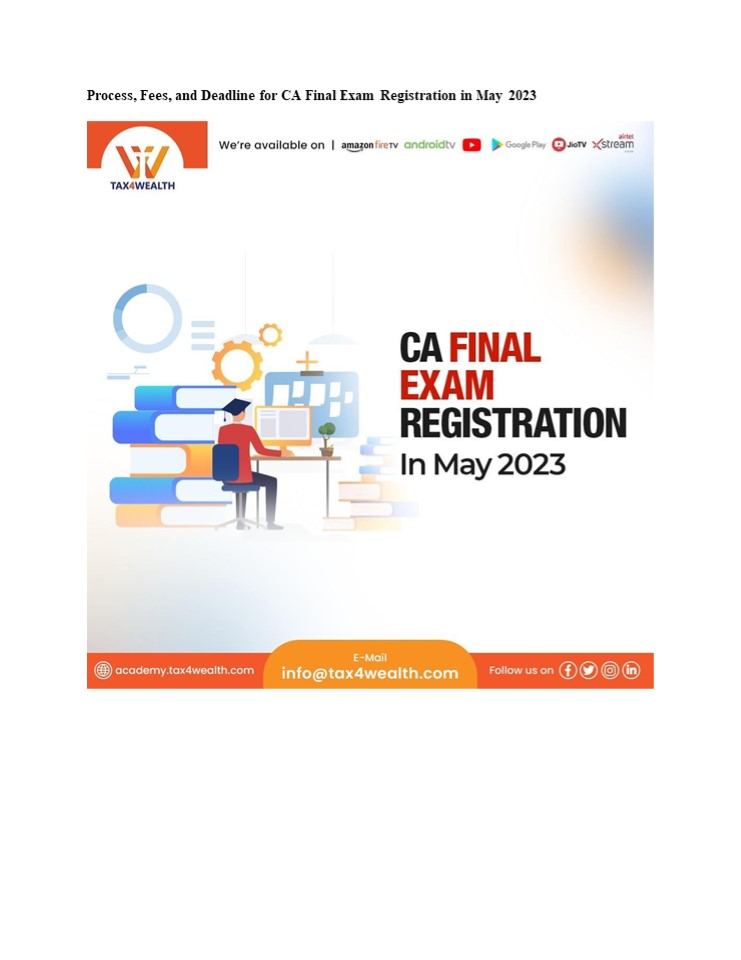 PPT Get CA Final Exam Registration Details May 2023 Academy