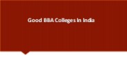 Good BBA Colleges In India