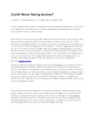 Could Horse Racing Survive?