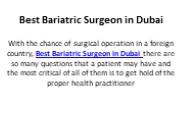 Best Bariatric surgeon in Dubai