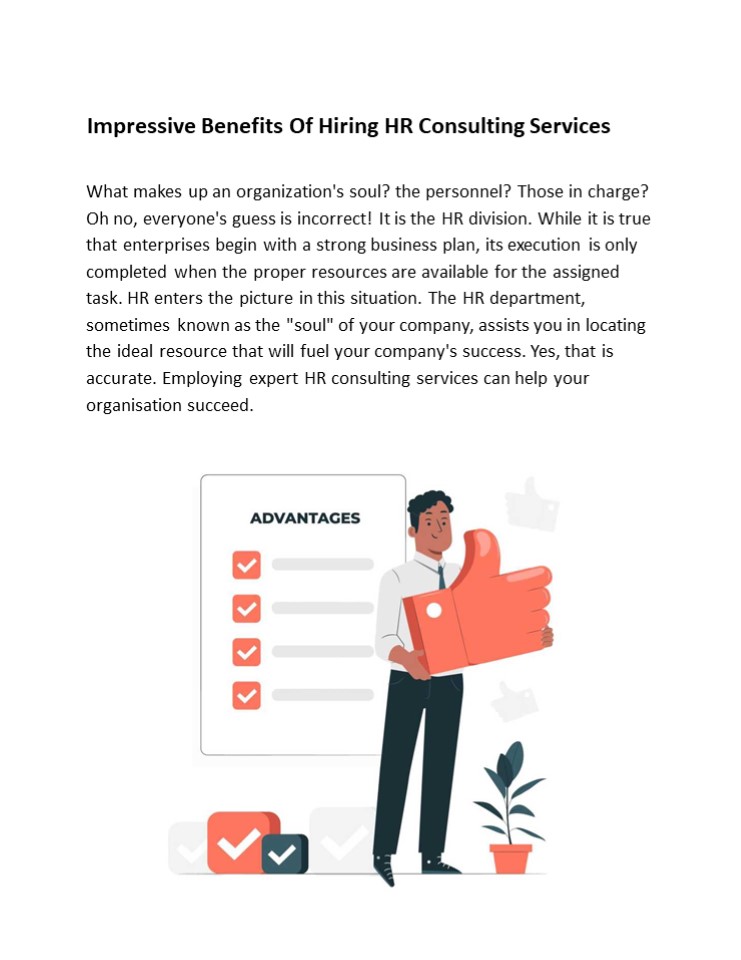 Impressive Benefits Of Hiring HR Consulting Services
